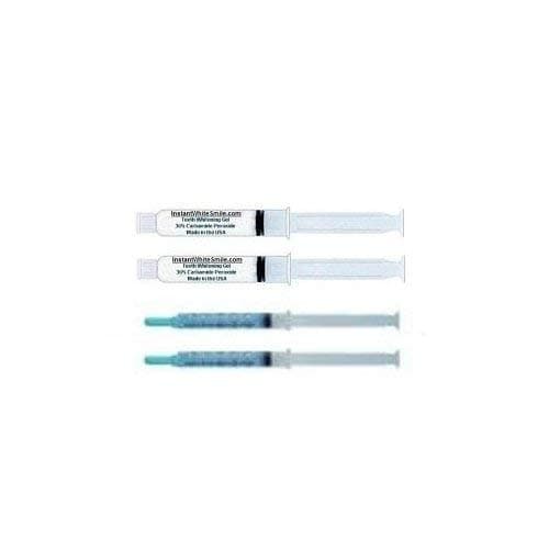 INSTANT WHITE SMILE optimized 20cc 36% Carbamide Peroxide Teeth Whitening Gel syringes with 2 Remineralization Gels with Shade Card- no trays