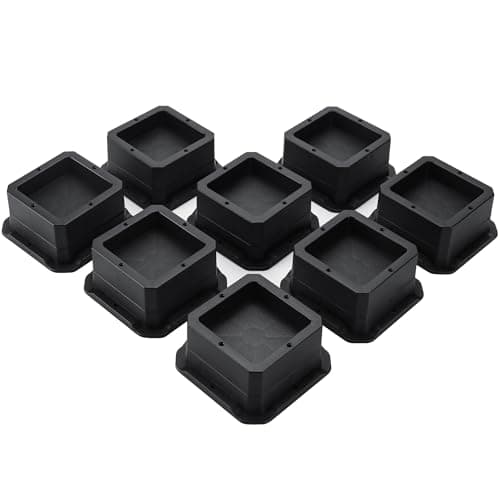 BTSD-home Adjustable Bed Risers 1 Inch Heavy Duty 8 Pack Furniture Risers Dorm Bed Risers Table Desks Legs Extenders Blocks Black