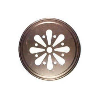 Daisy Cut Out Mason Jar Lids, 12 count with Craft Project Included (Rustic Bronze)