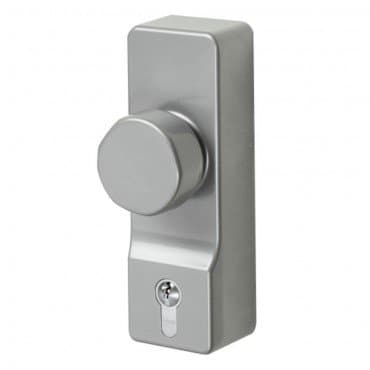 302-EC-SE - Exidor - Knob Operated - Outside Access Device (OAD) With Euro Cylinder - Silver