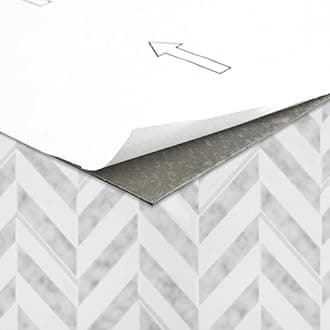 Achim Home Furnishings Retro 12x12 Self Adhesive Vinyl Floor Tile - Charcoal Marble Chevron - 20 Tiles/20 sq. ft., Silver (RTFTV61020)