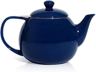 Sweese 221.103 Teapot, Porcelain Tea Pot with Stainless Steel Infuser, Blooming & Loose Leaf Teapot - 27ounce, Navy