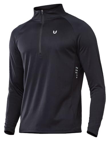 NORTHYARD Quarter Zip Pullover Men Running Shirt Long Sleeve Moisture Wicking Quick Dry Athletic Workout Shirts