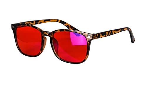 SHINU Blue and Green Wavelength Blocking Glasses Disruptive Light Blocking Glasses Red Lens Eliminate Eye Strain 068RD