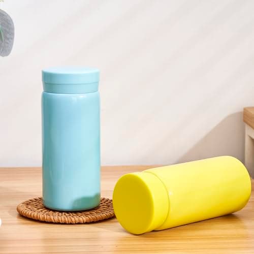 6PC Mini Thermos Cute Water Bottle - 7 oz Tiny Insulated Vacuum 18/10 Stainless Steel Small Flask - Leak Proof & Spill Proof & Keeps Cold and Hot for Drink, Coffee, Tea