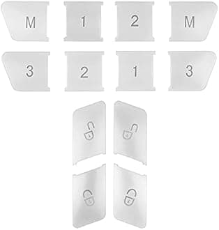 Angelguoguo Car Door Seat Memory Lock Buttons Covers Stickers for Mercedes Benz CLA GLA GLK GLE CLS GL ML A B C E Class W204 W212 W218 X204 X166 (12 PCS Silver)