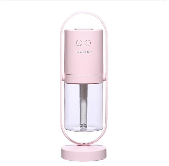 Magic Shadow USB Air Humidifier with Projection Night Light, Pink, Ultrasonic Mist Maker, Mini Portable Design for Home, Car, Office