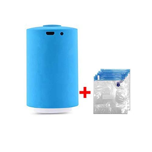 xiaopai Automatic Compression Vacuum Pump Food Electric Air Pump Multi-Functional Mini Vacuum Pump USB Rechargeable Portable Electric Pump with 5 Vacuum Bags (1 pack)