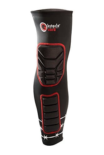 Obstacle Guard Padded Leg Compression Sleeves (1 Pair) Black & Red: Obstacle Gear for Obstacle Race, Mudrun, Obstacle Racing, Trail Running and More