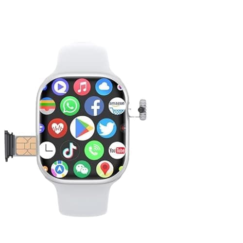 CD99 S16 4G Smart Watch Android System with SIM Card GPS WIFI Camera Smartwatch for Men Women 2.26" AMOLED Screen GoooglePlay (Silver,4GB 64GB)