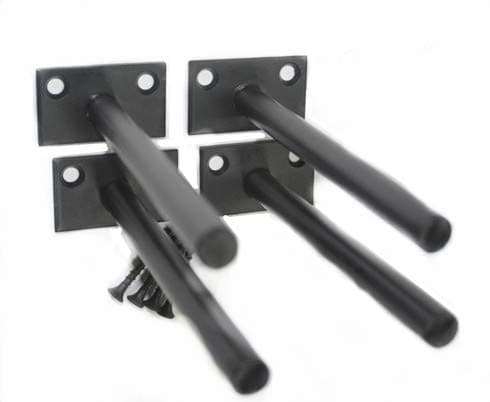 4 Pcs 5" Black Solid Steel Floating Shelf Bracket Blind Shelf Supports - Hidden Brackets for Floating Wood Shelves - Concealed Blind Shelf Support – Screws and Wall Plugs Included