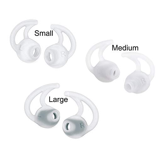 3 Pairs (S, M, L) Replacement Silicone Tips Compatible with Mix Bose StayHear Bose QC30 QuietControl 30 QC20 SIE2 IE3 IE2 MIE2 MIE2I in-Ear Earphones (White)