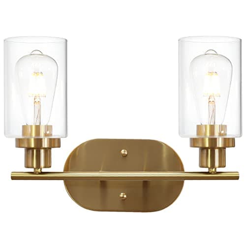 VINLUZ 2 Light Brass Wall Sconces Bathroom Light