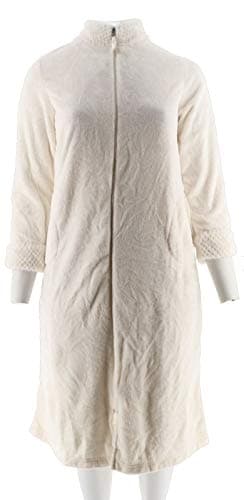 Stan Herman Silky Plush Long Zip Robe A266746