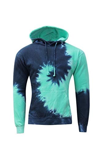 Kara Hub Unisex Neon Long Sleeve Pullover Zip Up Tie Dye Fleece Hoodie Sweatshirt