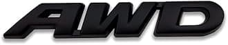 3D Chrome Metal AWD Logo Car Emblem Small All Wheel Drive Badge Off Road Sticker Pickup Truck SUV Decal (Black)