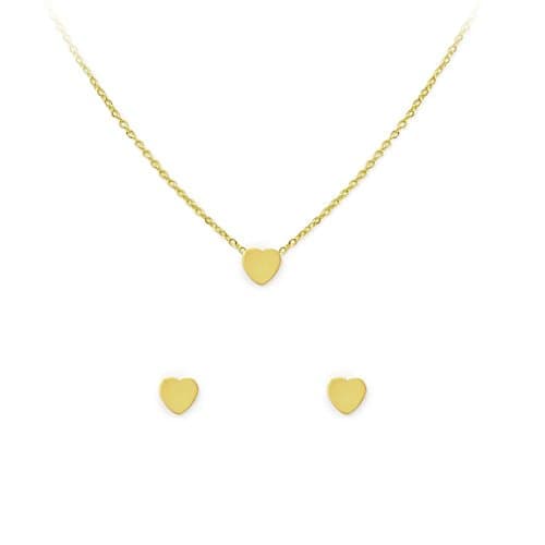 Kitsch Heart Necklace & Stud Set