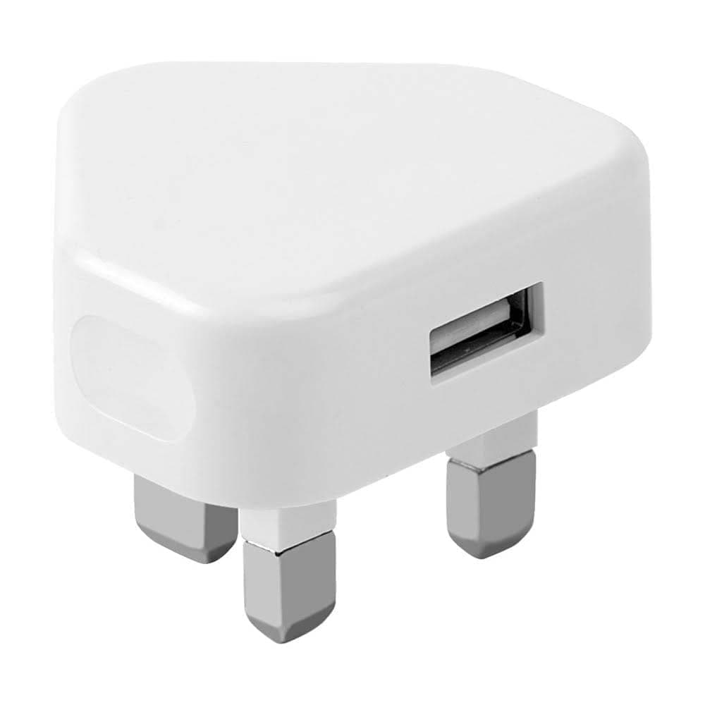 White Usb Plug For Iphone Plugs Uk 3 Pin Adapter Wall Plug-Usb Charger Mobile Phone Mains Chargers Compatible With Other Mobiles/Iphone/Samsung/Ipads/Watches/Airpods
