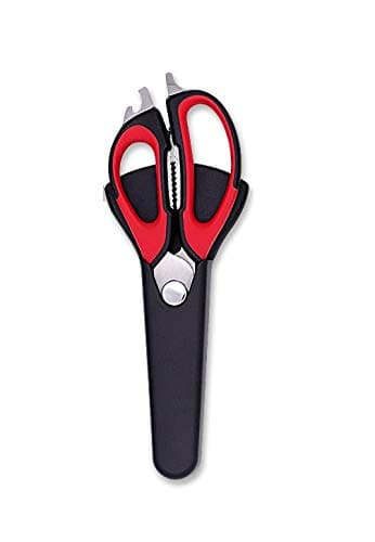 Multi-function 7 in 1 Stainless Steel Kitchen Scissor with Protective Magnetic Cover/Holder - Random Color