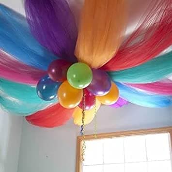 5 Colors 10 Mtr Total Mesh Net for Bouquet Decor, Gift Wrapping & Trousseau Gift& box Packing (Polyester,Blue, Pink, Red, Silver, Golden, Pack of 2mtr Each)