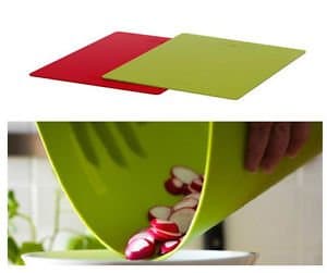 Pack 2 Chopping Cutting Board 14x11" Bendable Flexible Green Red Dralla New