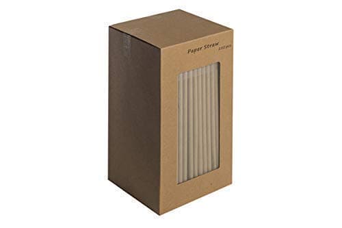 We Can Source It Ltd - Box of 250 KRAFT BROWN Paper 100% Biodegradable/Eco-friendly Drinking Straws (20cm / 8inch) - BAN THE PLASTIC STRAW!!