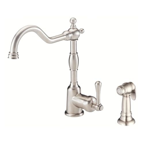 Danze D401157SS Opulence Single Handle Kitchen Faucet with Side Spray, Stainless Steel