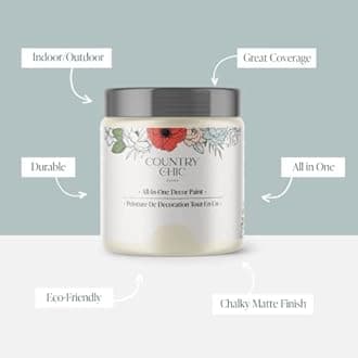 Chalk Style Paint - for Furniture, Home Decor, Crafts - Eco-Friendly - All-in-One - No Wax Needed (Vanilla Frosting [Off White], Pint (16 oz))