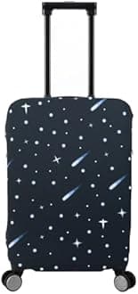DEMPROS Travel Luggage Cover Suitcase Wrap Washable Protector, Black-Starrysky, S (18-22 inch luggage)