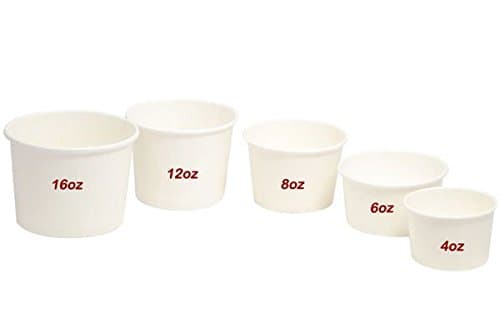 4oz Plain White Paper Ice Cream Dessert Container Cups Tubs - Pack of 1000
