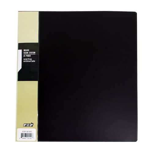 Deluxe Clear System Portfolio / Presentation Display Book - 24 Prints Capacity - 11" X 17" Inch, Black
