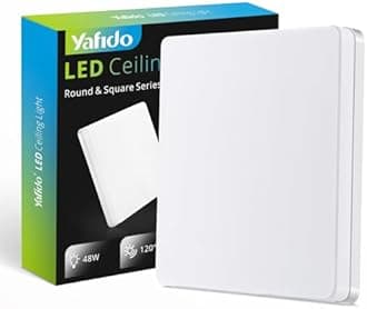 Yafido LED Square Ceiling Light Fitting 48W 4320LM, Natural White 4000K, IP44 Waterproof, 30CM Modern Ultra Bright Lighting Fixture 220V for Bathroom Living Room Kitchen Roof Office