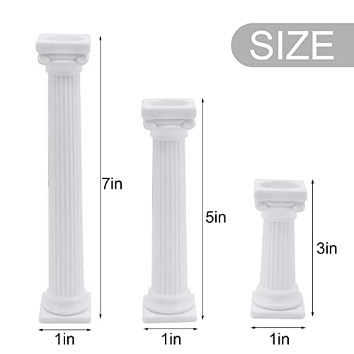 12 Pcs 3 Size Roman Column Cake Stand, Column Cake Tiered Stands Cake Pillars, Fondant Cakes Tier Separator Support Stand