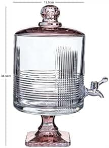INOVIQUE 4.5 Litre Footed Glass Juice Dispenser with Tap | Fringed Detox Jar ...
