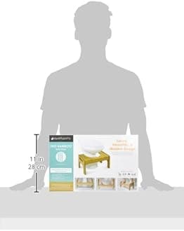 Squatty Potty Tao Bamboo Adjustable Toilet Stool, 7" & 9" Height, Bathroom Stool for Kids and Adults, Brow