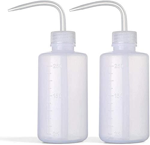 Hatonseyan 2-Pack 250ml Wash Bottles - Multi-Purpose Squeeze Bottles for Labware, Tattoo Cleaning, Plant Watering & Solution Storage - Plastic, Clear, 8oz (250ML) Each
