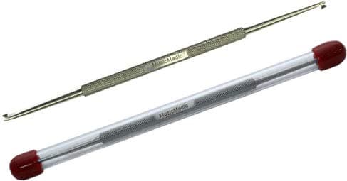 MUSICMEDIC.COM DOUBLE-SIDED SPRING HOOK IN CASE. TOOLS for WOODWIND REPAIR. SAXOPHONE, FLUTE, CLARINET, (Small Tip)