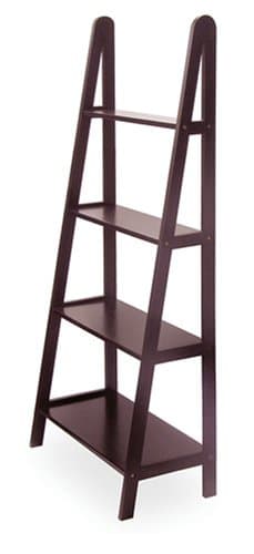 Modern Lines Step Ladder Shelving 4 - Tier Espresso