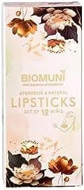 BIOMUNI Ayurvedic & Natural Creamy Matte Lip Hydrating & Moisturizing Minis Lipsticks for Women (Combo Set, Pack 2) | Jojoba, Castor and Rosemary Oil With Vitamin E | Proudly the Biggest Mini Lipstick