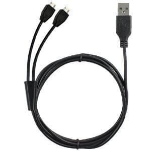 iFlash 6 feet Extra Long Dual MicroUSB Splitter Charge Cable - Power up to Two Micro USB Devices At Once From a Single USB Port