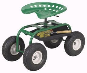 Rolling Work Seat for Use in Garden or Garage with a Tray. This Deluxe Wheeled Cart Is Comfortable and Easy on the Back. This Rolling Stool Is Heavy Duty Built to Last. This Utility Cart Also Has a Weight Capacity of 300 Pounds. by One Stop Gardens