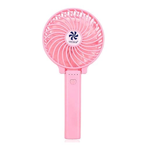TPEKKA Mini Handheld Fan VersionTech Foldable Personal Portable Desk Desktop Table Cooling Fan with USB Rechargeable Battery Operated Electric Fan for Office Room Outdoor Household Traveling (Pink)