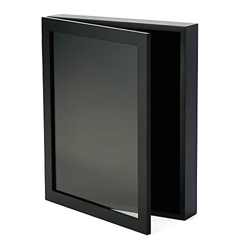 Hearthli Forever Frames 14x17 Black Rectangular Shadow Box, Wall Mount, Black Wood Frame