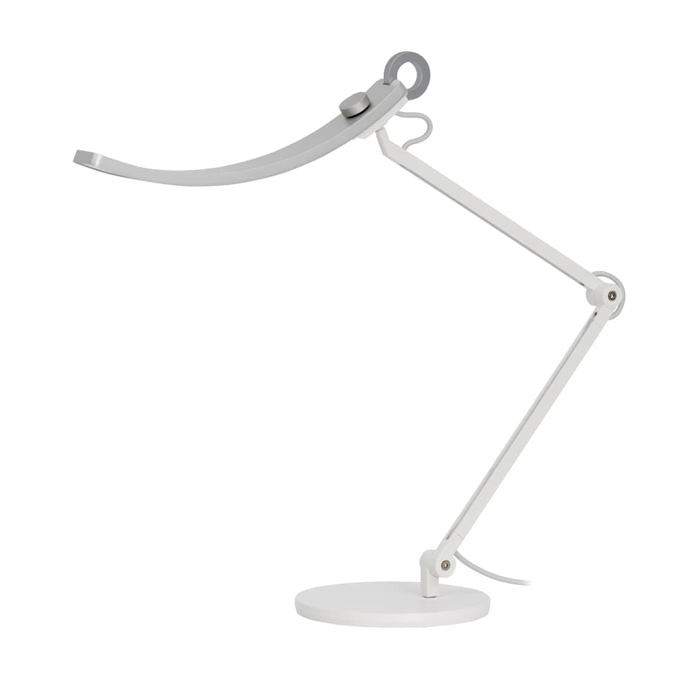 WiT e-Reading Desk Lamp | Eye-Caring for Home Office, Reading, Study, Craft | Ultrawide, Bright, Dimmable with 13 Colour Modes | Adjustable Arm | Matte Silver