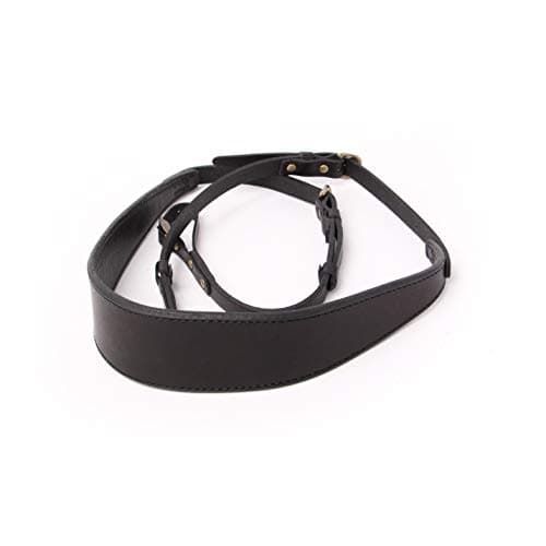 ROBERU all leather camera strap camera holder Black