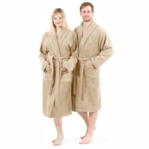 KHALPERA Aristocrat Custom Embroidered 100% Turkish Cotton Bathrobe –Personalized Robe, Soft Terry Cloth Unisex Bathrobe