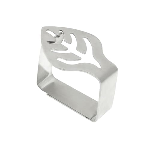 Coideal Decorative Table Cloth Clips, 8 Pcs Tablecloth Clips Holder Leaf Shape Stainless Steel Table Cover Clamps for Outdoor Picnic BBQ (Silver)