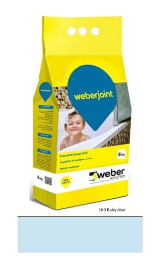 New Qamar Weber Cement-Based Pre-Mixed Tile Joint Grout-Multi Colors (BABY BLUE)