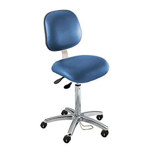 Static-Control Chair, Class 100; Type K, Stat. Diss Vinyl, Blue, Bench H 25-30"