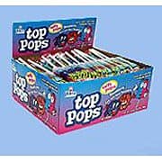 Top Pops Taffy Lollipops Red and Blue Raspberry 48 ct (4 boxes)